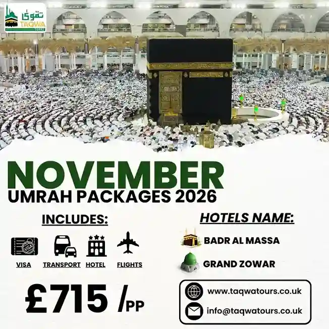 November Umrah Packages from UK - Taqwa Tours